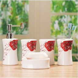 普潤(rùn) 多功能陶瓷衛(wèi)浴四件套帶托盤(pán) 洗漱套裝 衛(wèi)浴件套浴室用品 陶瓷衛(wèi)浴套件衛(wèi)生間用品 綠色